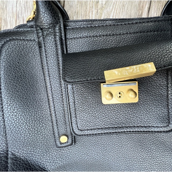 3.1 PHILLIP LIM X TARGET Pebbled Black Vegan Leather Satchel Bag Purse - Picture 6 of 16